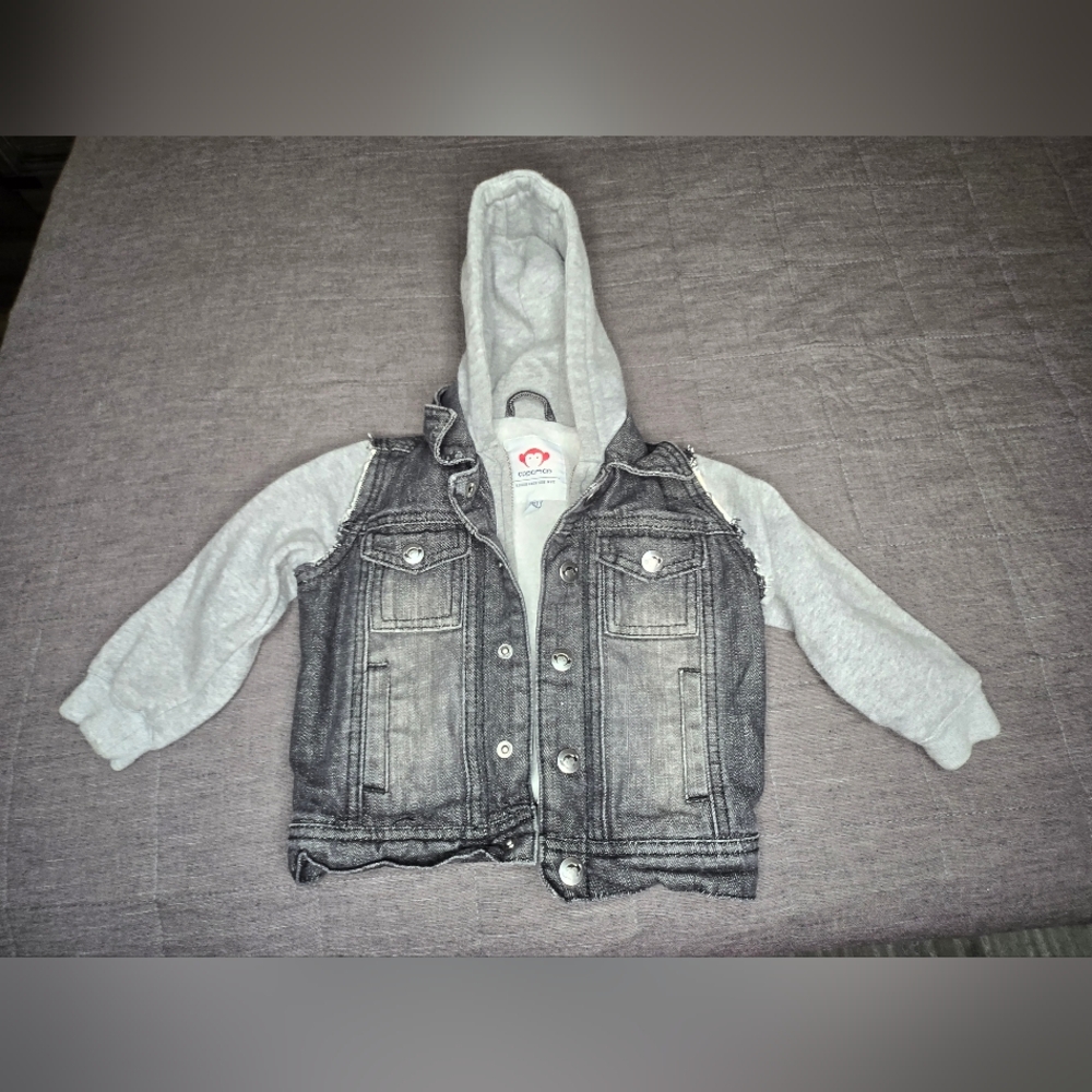 Appaman Gray Denim Kids Vest with Hoodie